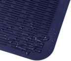 Silicone Dish Drying Mat for Multiple Usage,Easy clean,Eco-friendly,Heat-resistant Silicone Mat for Kitchen Counter or Sink,Refrigerator or Drawer Liner Navy Blue XL 18 inches x 16 inches