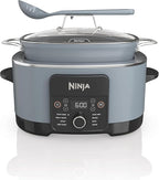 Ninja Foodi PossibleCooker PRO MC1000 8.5Qt Multicooker 8 in 1 Slow Cooker, Dutch Oven, Steam Bake Roast Sear Sauté Bread Maker Warmer, Glass Lid, Integrated Spoon, Nonstick (Gray)