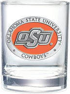 Heritage Pewter Oklahoma State Double Old Fashion | Double Rocks Glass 14 OZ for Liquor | Expertly Crafted Pewter Glass
