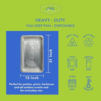 Urban Box Co. Full Size Deep Aluminum Pans - 21x13 inch Steam Table Chafing Pan: Extra Heavy Duty, Disposable Foil Tray for Restaurant. Ideal for Roasting, Cooking, Storing Food (10, No Lid)