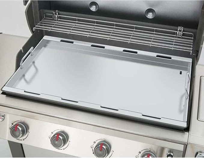 Stanbroil 6789 Full-Size Griddle Insert for Weber Genesis 400 Series Gas Grill, 4-Burner Flat Top Griddle for Weber Genesis I&II 410 415 425s 435 440, Stainless Steel