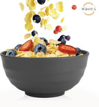 Wheat Straw Bowls Set 60 OZ Unbreakable Large Cereal Bowls Set of 6 Microwave and Dishwasher Safe Bowls Big Bowls for Apartment and Dorm BPA Free Soup Bowl for Serving Oatmeal and Salad (Deep Gray)