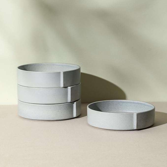 Stone Lain Bao 4-Piece Pasta Bowl Set Stoneware, Blue-Grey