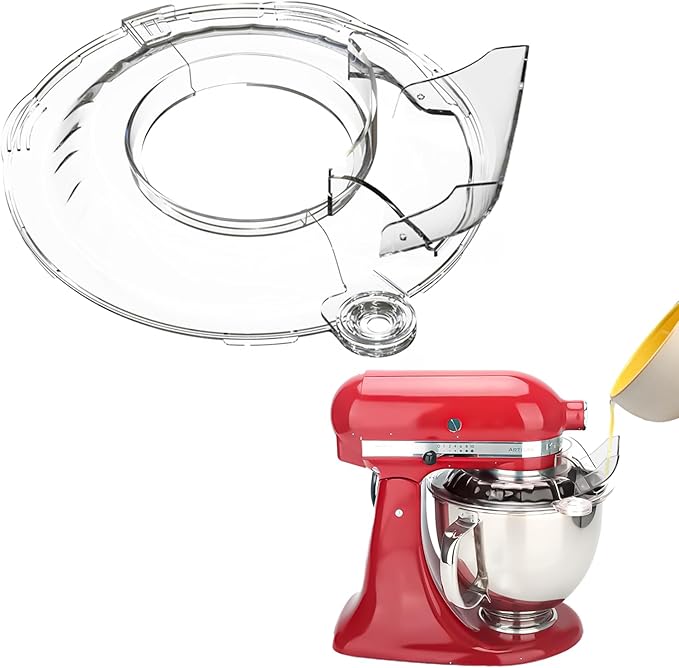Pouring Shield for KitchenAid Tilt Head 4.5-5 QT (for Stainless Steel Bowls Only), for Kitchen aid Accessories and Attachments, Fully Enclosed Foldable Lid Mixer Bowl Cover, Not For Bowl Lift