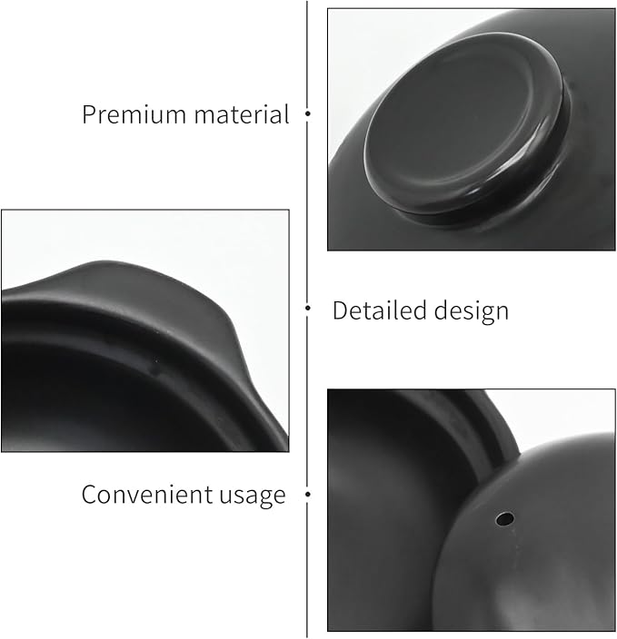 Ceramic Cooking Pot Clay Pots for Cooking with Lid Heat-resistant 20 oz Kitchen Clay Cooking Pot Cookware Casserole for Cooking Meat Soup Rice