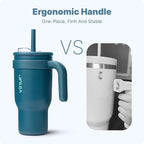 VINUR Insulated Tumbler with Handle- 30 oz Stainless Steel Vacuum Travel Coffee Mug with Straw Lid-Leak Proof Water Cup for Women| Cup Holder Friendly, Indigo Blue