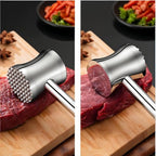304 Stainless Steel Meat Tenderizer Mallet - Dual-Sided Meat Pounder Hammer for Tenderizing and Flattening Meat - Kitchen Essentials Meat Beater Tool with Comfort Grip Handle