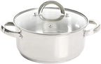 Oster Sangerfield 3.0-Quart Stainless Steel Dutch Oven with Steamer Basket – Durable Kitchen Cookware for Slow Cooking and Steaming