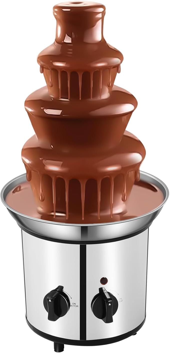 Chocolate Fountain, 4 Tier Chocolate Fondue Fountain, Electric Chocolate Melting Fountain Machine, 60oz Nacho Cheese Fountain with Spiral Splash-Proof Design for Parties, Weddings, Events