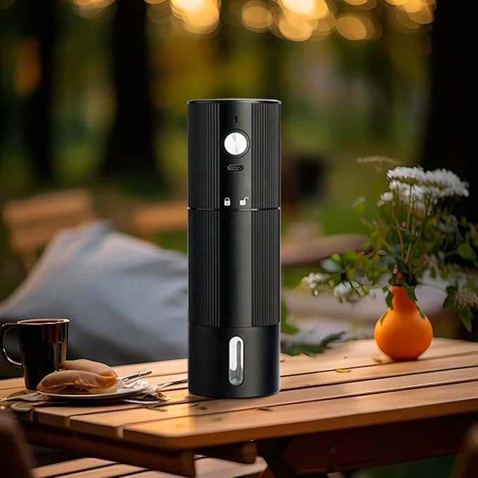 Portable Coffee Grinder Electric Burr Coffee Grinder with 45 Adjustable Settings, Rechargeable Coffee Grinders for Espresso, Travel, Camping and Office (Black)