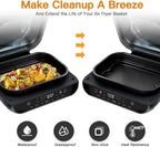 Air Fryer Liners Disposable for Ninja: 150pcs Air Fryer Parchment Paper Liners for Ninja Foodi Smart XL FG551 6-in-1 Indoor Grill Accessories Perforated Rectangle Airfryer Liner Sheets