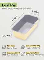 LeGourmet Nonstick Bread Loaf Pan 9 X 5 Inch, Ceramic Coating, Non-Toxic, Rust Resistant Aluminized Steel, Perfect 1 lb Baking Dish for Meatloaf, Pound Cake & Brownie (Butter)