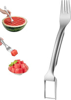 Watermelon Fork Slicer Cutter 2 in 1 & Melon Baller Scoop Set - Stainless Steel Fruits Cutter Kit, Fruit Carving Tools Watermelon Cutter Slicer Tool for DIY Fruit Salads, Melons, Kitchen Gadget (1)