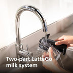 Philips 4400 Series Fully Automatic Espresso Machine – 12 Hot & Iced Coffees, Quick-to-Clean LatteGo Milk System, SilentBrew, QuickStart, Ceramic Grinder, Cashmere Grey (EP4444/90)
