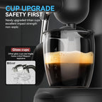 Coffee Machine, 3.5 Bar Espresso & Cappuccino Machine with Steam Wand, Compact Design Coffee Maker for Latte, Safety Lock & Tritan Cups, 800w, Black