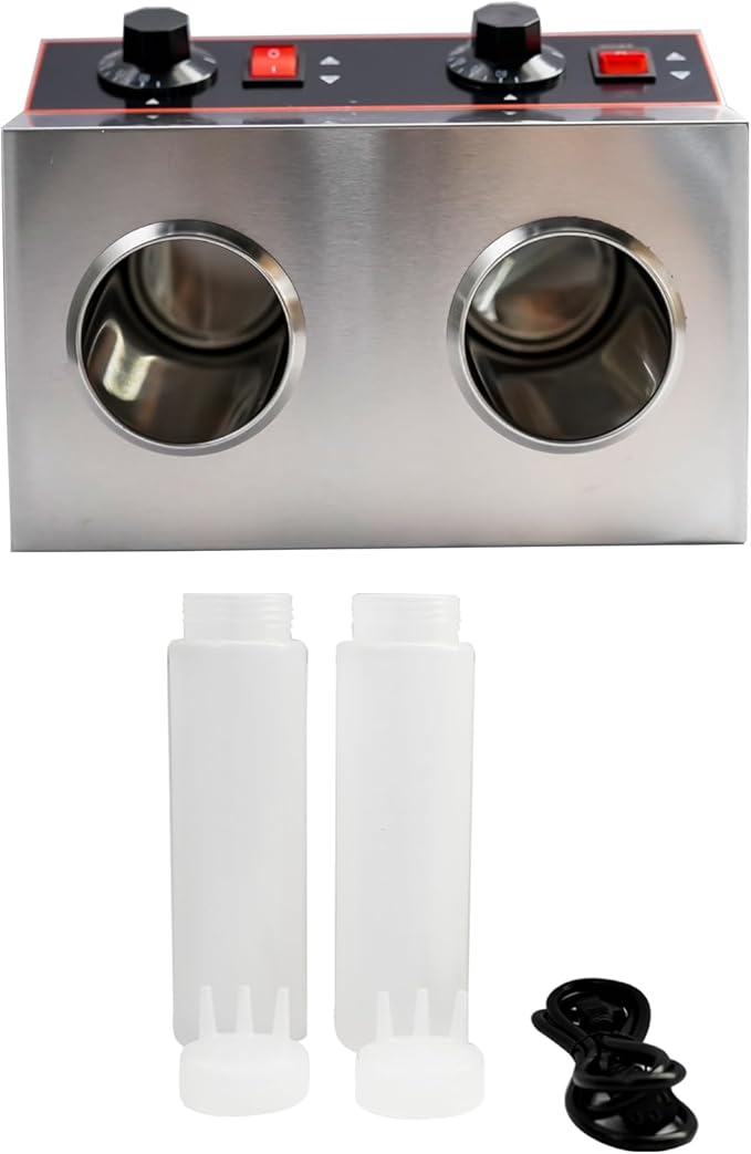 Commercial Electric Sauce Warmer Electric Cheese Sauce Warmer Hot Fudge Warmer Dispenser Cheese Dispenser Warmer with 2 Pump (2 Pump Head)