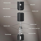 Electric Coffee Grinder Portable Conical Burr Coffee Grinder with 45 Adjustable Settings, Cordless Coffee Burr Grinder for Espresso, Home, Travel, Camping, Office (Black)