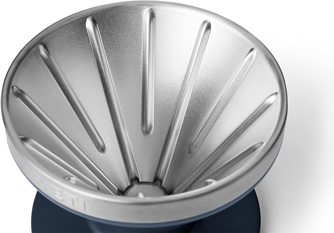 YETI Pour Over Coffee Maker Accessory Ramblers, Designed for Perfect Coffee Extraction Anywhere, Stainless Steel, fits any V60 Filter, Navy