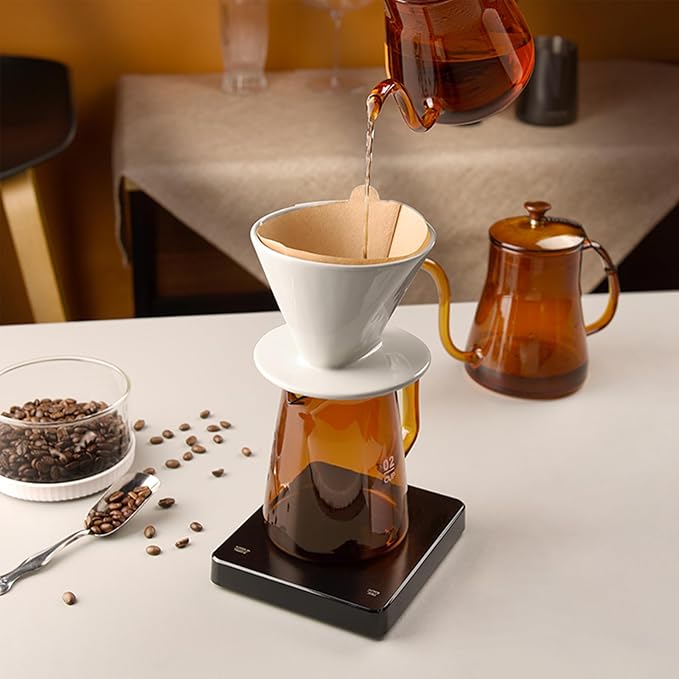 130 Count #4 Cone Coffee Filters 8-12 Cup, Unbleached Natural Paper, Disposable coffee filters 4 cone paper, Filters Paper Compatible with Ninja Coffee Filters, Pour Over and Drip Coffee Maker