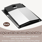 67767 Grease Tray for Weber Grill Parts Genesis 300 Series with Side Control Knob(2007-2010), 67758 Grill Drip Pan for Weber Genesis E-310 E-320 Gas Grills Replacement Parts