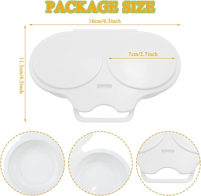 2 PACK White Egg Poacher, 2 Cavity Nonstick Poached Egg Maker With Lid, Double Drain Poached Egg Cups, Egg Poacher Microwave Egg Cooker, Kitchen Cooking Gadgets