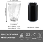 Topsky 12-ounce Plastic Water Tumblers | Set of 4 Transparent Unbreakable Drinking Glasses Clear Acrylic Reusable Juice Wine Cups for Home Picnic Party, Dishwasher Safe, Stackable