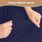 SereneGrace Elastic Table Cover, Windproof Tablecloth, 36x60 Inch Reusable Spandex Fitted Stretch 4-Foot Rectangle Table Cloth for Dining Room, Banquets, Events, Craft Displays, Parties, Navy