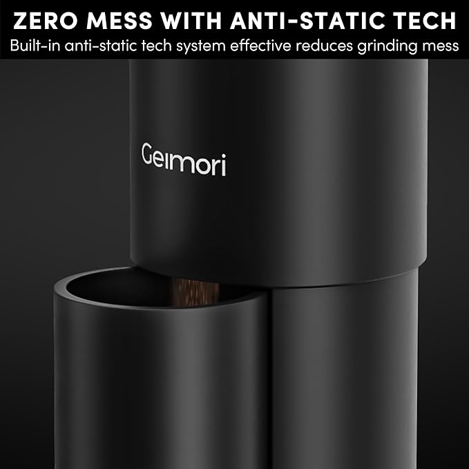 Burr Coffee Grinder,Wirsh Portable Electric Grinder Geimori T38 Plus,Espresso Grinder with Conical Burr,Stepless Grind Settings from Fine to Coarse for Espresso,Drip,French Press,Home&Travel Use