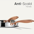 CAROTE 8"+10" Stainless Steel Frying Pan Set, Non-Toxic PTFE & PFOA Free Fry Pan & Omelet Pan, Oven Safe, Compatible with Induction, Ceramic, Gas Cooktops, Silver