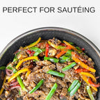 Cooksy 12 Inch Honeycomb Ceramic Surface Hybrid Stainless Steel Frying Pan with Lid New Version