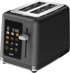Livwell Matte 2-Slice Smart Touch Toaster with Color Screen Display - Kitchen Gifts - 6 Browning Levels, Timer Countdown, Adjustable Settings for Bagels, Gluten-Free & Multigrain Bread (Matte Black)
