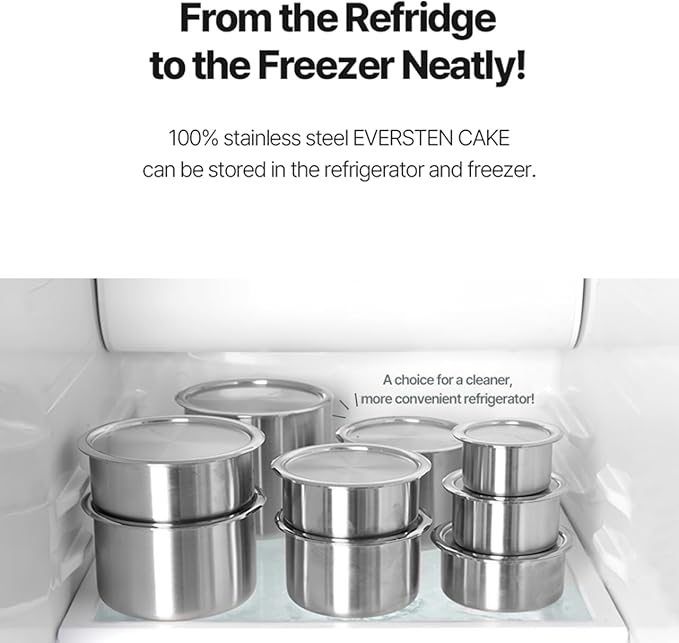 CaKE 3PCS Stainless Steel Food Storage Containers Set With Lids Canister Kitchen Appliances Dishwasher Safe Premium South Korea