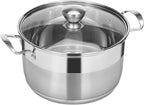 Ohtomber 8 Quart Stock Pot - Stainless Steel Large Cooking Induction Pot with Lid for Pasta, Soup, Spaghetti, Nonstick Thick Base Deep Stockpot, Kitchen Cookware for Stew, Simmer, Boiling, Canning