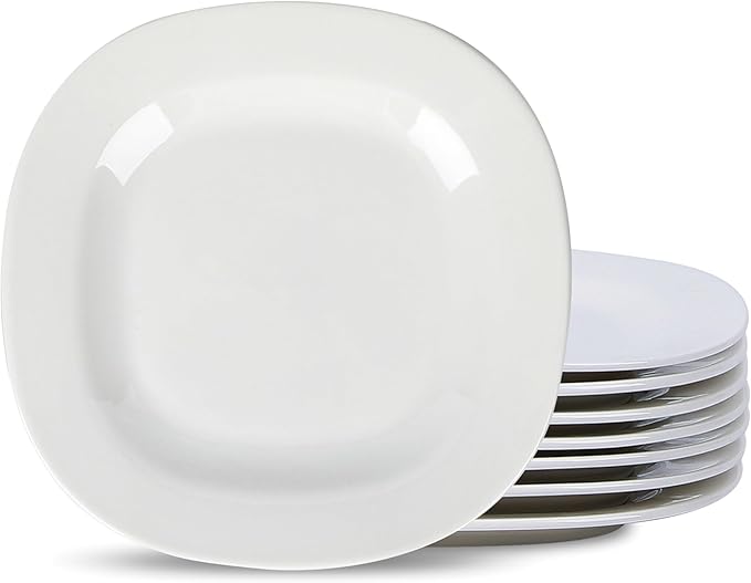 Stone Lain Quadro 4-Piece Salad Plate Set Porcelain, White