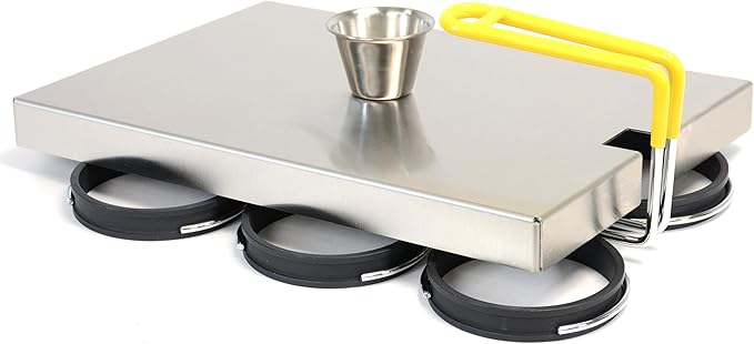 Prince Castle Round Egg Cooker Ring, 6 Egg Rings for Griddle, 3.75" Diameter Rings with Cover for Perfectly Shaped Omelettes