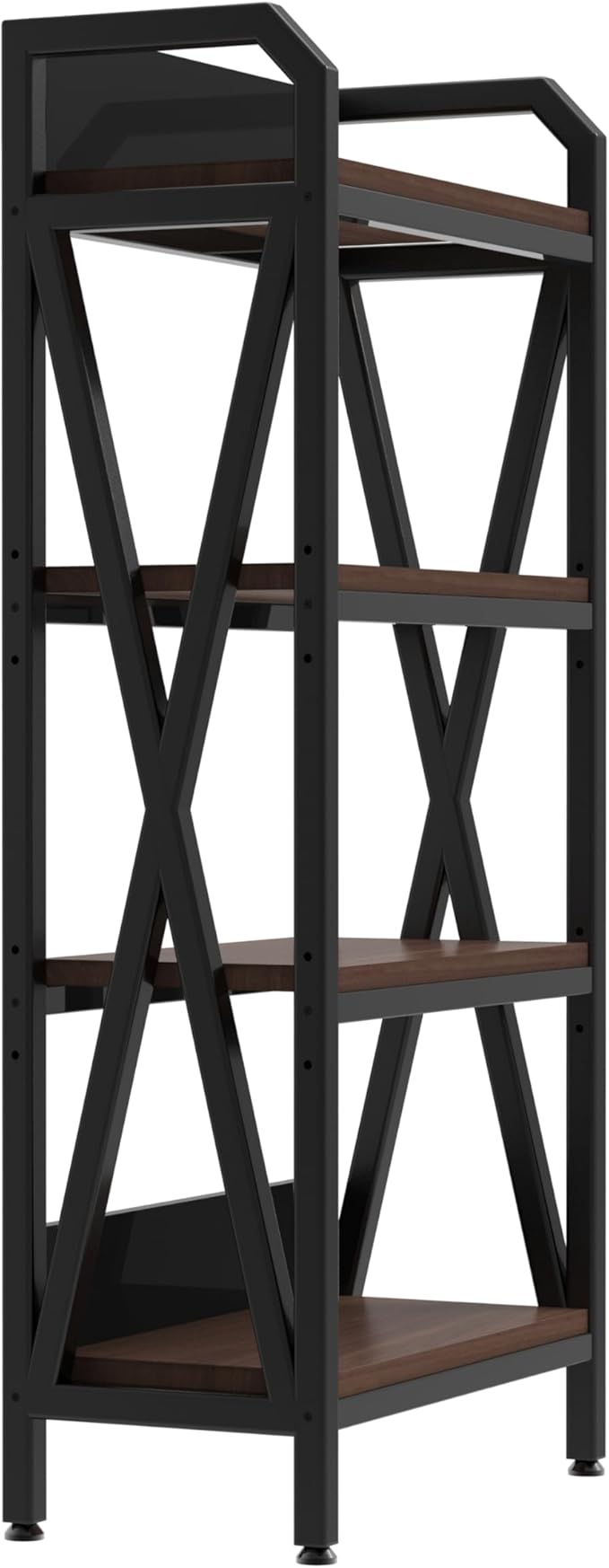 KEIKI 4-Tier Kitchen Bakers Rack with Storage, 55'' Bookcase Shelf Adjustable Shelves Freestanding, Microwave Stand, Bakers Rack for Kitchen, Garage, Pantry, Bathroom