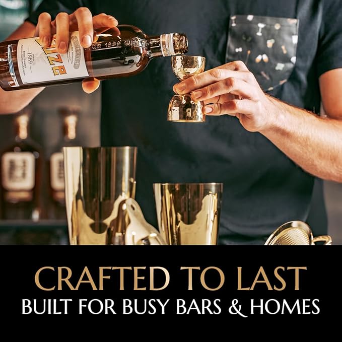 Hammered Bell Jigger by Bull In China - Premium Stainless Steel with 0.25oz to 2oz Measures for Cocktails, Bars & Bartenders