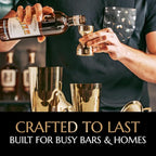 Hammered Bell Jigger by Bull In China - Premium 100% Copper with 0.25oz to 2oz Measures for Cocktails, Bars & Bartenders