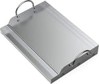 Onlyfire Universal Stainless Steel Griddle for Most BBQ Grills with Removable Handles, 18"×12.5"