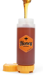 No‑Drip Honey Dispenser Bottle FIFO – 18 oz BPA-Free Squeeze Jar with Silicone Valve for Mess-Free Pouring – Refillable Honey Container for Syrup, Agave, Salad Dressing, Breakfast Use