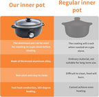 Slow Cooker 6+ Quart Black Uniform Heating,Non Stick Pot,Aluminum,6.5Qt Slow Cooker Makes Your Food More Delicious.Suitable as a Gift for Wives,Parents,and Friends