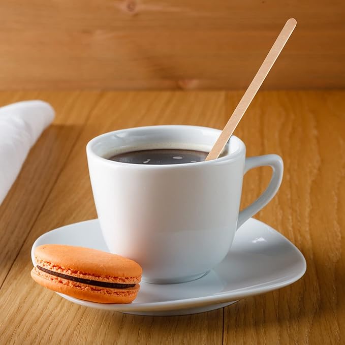 Hedume 1500 Pack Wooden Coffee Stirrers, 7" Disposable Stir Sticks, BPA Free Biodegradable Round-End Beverage Stirrers, Natural Birch Wood Wooden Stir Sticks for Coffee & Cocktail