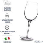 Luigi Bormioli Crescendo Chardonnay 13 Oz. White Wine Glasses Set Of 4, Crystal Wine Glass, Dishwasher Safe, Made In Italy.