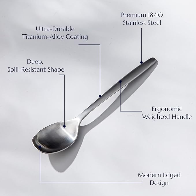 JazzUpCo Ava Flatware Flatware non toxic 18/10 stainless steel dishwasher safe (Matte Silver, 8 Person Set (40 Pieces))