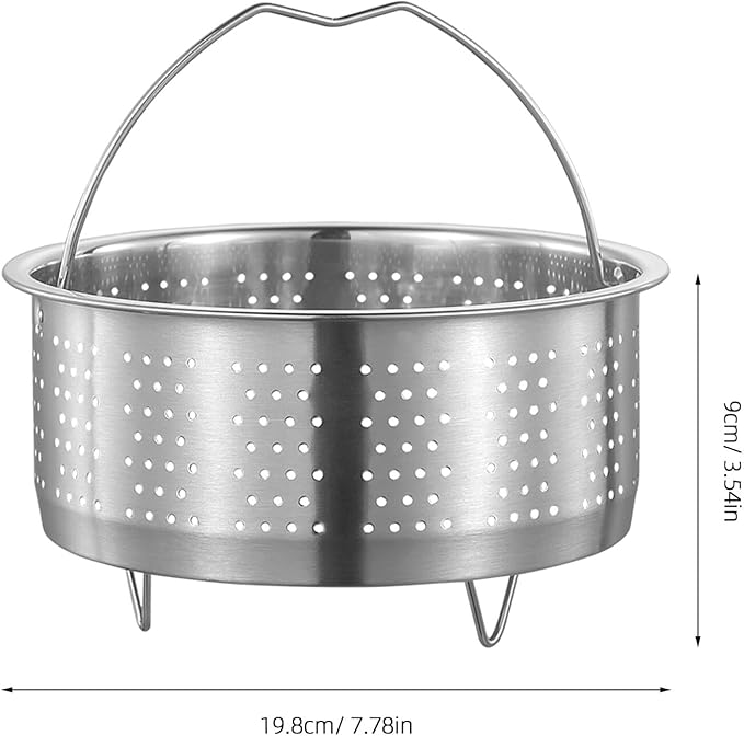 UPKOCH Mesh Strainer Steamer Basket Stainless Steel Vegetable Steamer Basket Steam Cooking Insert for Dumpling Steaming Basket with Handle for Veggie Fish Seafood Cooking, 20cm