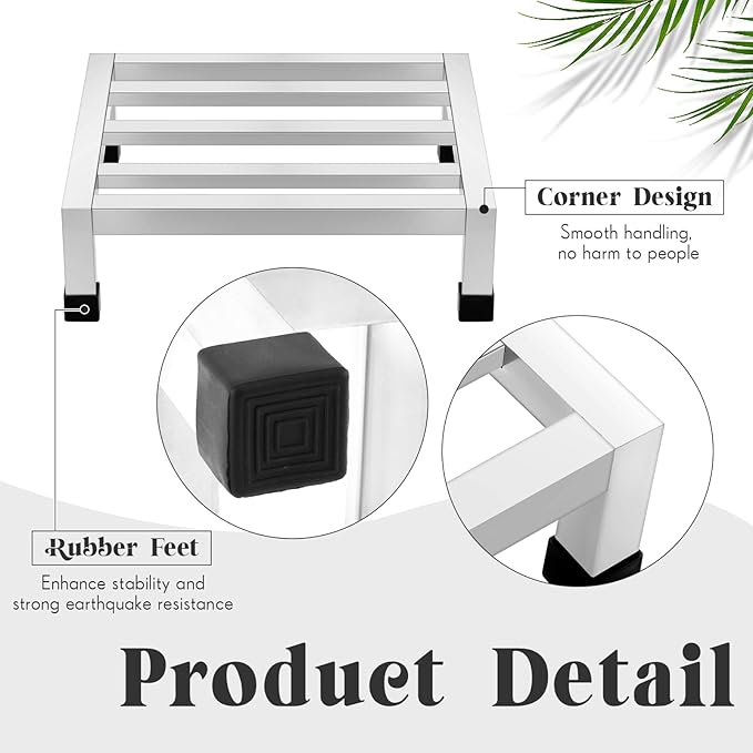 3 Pack Dunnage Rack 13.8" Long x 13.8" Wide, 3.9" Height Stainless Steel Dunnage Rack 1000+ Pound Capacity Storage Commercial Food Service Storage in Restaurant Kitchens Shop