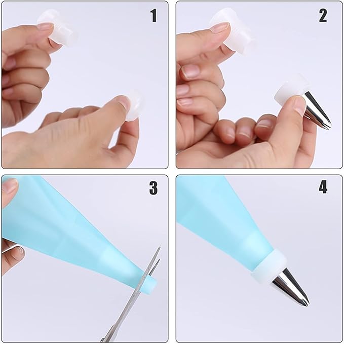 8 Pieces Piping Bags and Tips Set 6 Icing Tips Icing Piping Nozzles Set Frosting Bags Ties Cupcake Decorating Kit Cupcake Pastry Tool