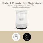 Young's Inc Ceramic Farmhouse Utensil Holder for Kitchen Counter, Black and White Farmhouse Décor Utensil Crock, 4” Diameter Kitchen Utensil Holder 20142