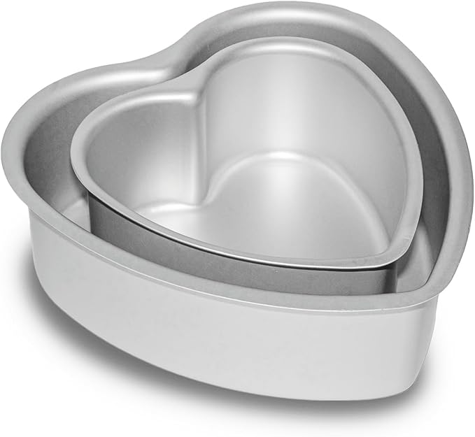 6 3 8 3 heart cake pan, Baking Pan,Anodized Heart Cake Pan, Aluminum Cake Pan, For Valentine s Day Wedding Birthday and Other Occasions Cake.silver