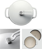 Vermicular Oven Pot 2.0 | Lightweight Enameled Cast Iron Pot | 18cm (2 Qt) | Non-Toxic | Induction-compatible | Dutch Oven | Made in Japan | Sea Salt White